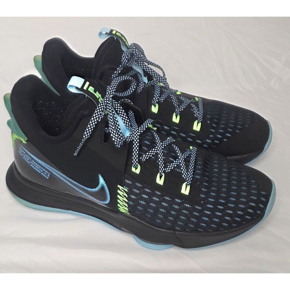 Nike LeBron Witness V (5) Mens Size 11 CQ9380-004 Black Light Blue Fury - Picture 4 of 7